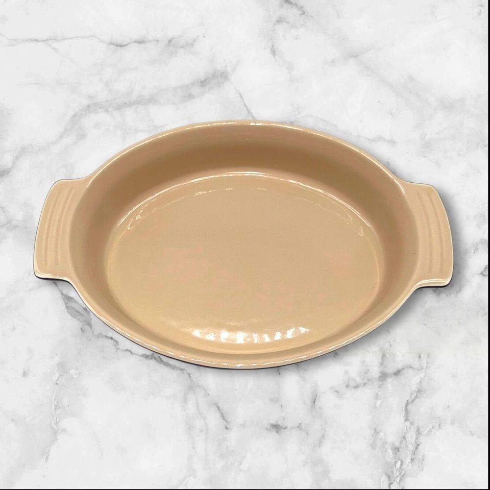 Le Creuset RARE Oval Baker Gratin Dish 10 28 Casserole Stoneware CASSIS Retired - Picture 2 of 13